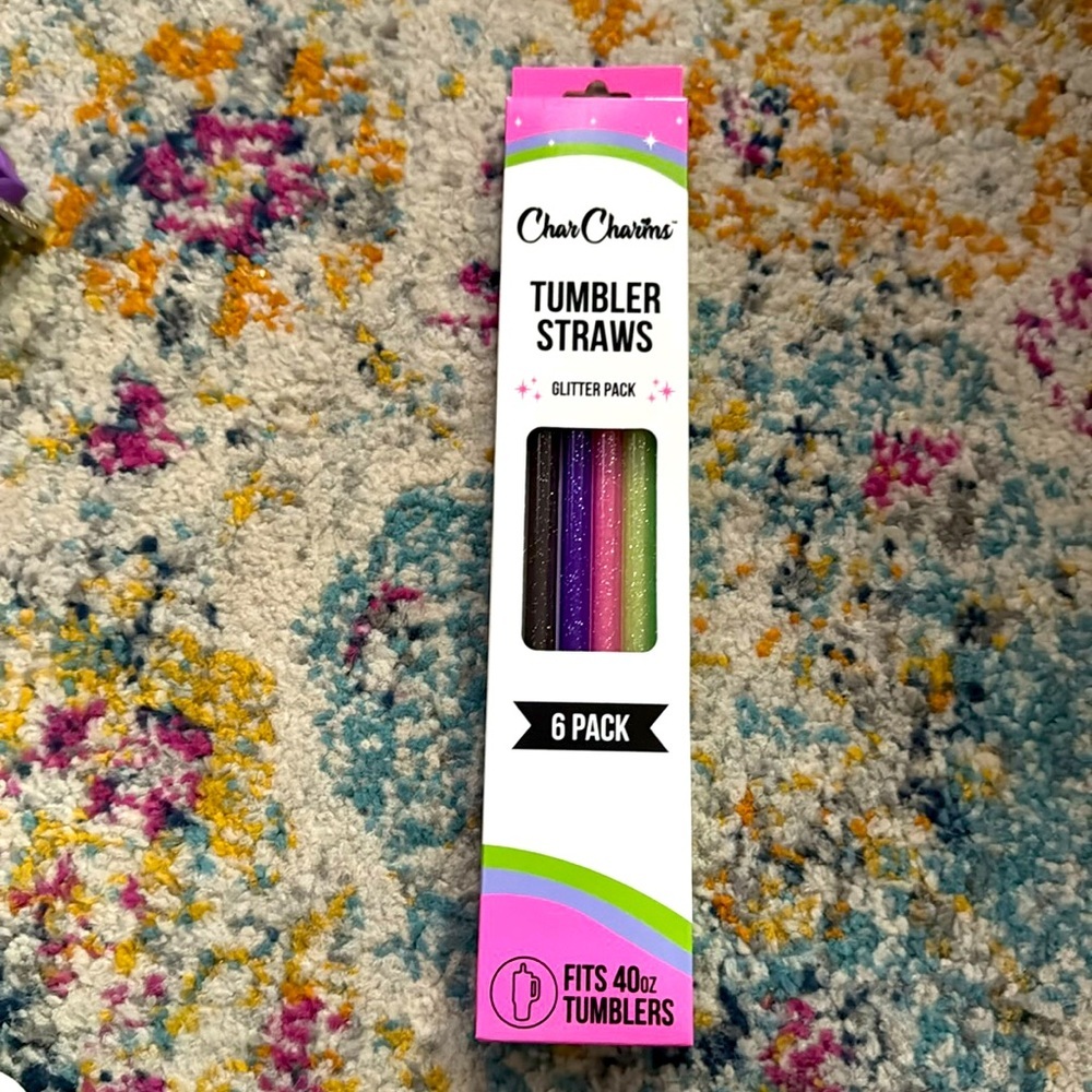 Chat charms glitter straws 6 pack​